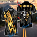 BlueJose Darts Dartboard Crown Gold Luxury Geometric Personalized Name, Team Name Unisex Shirt (6 Colors)