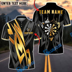 BlueJose Darts Dartboard Crown Gold Luxury Geometric Personalized Name, Team Name Unisex Shirt (6 Colors)