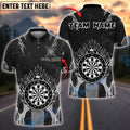 BlueJose Grey Darts Fire Dartboard Personalized Name, Team Name Shirt