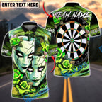 BlueJose Darts Gothic Mask Roses Dartboard Art Multicolor Options Personalized Name Shirt (4 Colors)