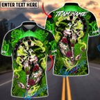 BlueJose Darts Gothic Sugar Skull Rose Smoke Multicolor Options Personalized Name Shirt (4 Colors)