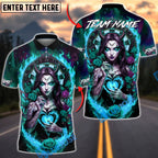 BlueJose Darts Dark Demon Fire Heart Gothic Multicolor Options Personalized Name Shirt (4 Colors)