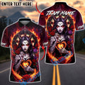 BlueJose Darts Dark Demon Fire Heart Gothic Multicolor Options Personalized Name Shirt (4 Colors)