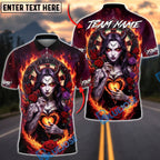 BlueJose Darts Dark Demon Fire Heart Gothic Multicolor Options Personalized Name Shirt (4 Colors)