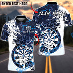 BlueJose Darts Abstract Paint Splash Modern Dartboard Multicolor Options Personalized Name Shirt (4 Colors)