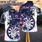 BlueJose Darts Abstract Paint Splash Modern Dartboard Multicolor Options Personalized Name Shirt (4 Colors)