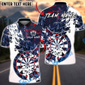BlueJose Darts Abstract Paint Splash Modern Dartboard Multicolor Options Personalized Name Shirt (4 Colors)