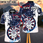 BlueJose Darts Abstract Paint Splash Modern Dartboard Multicolor Options Personalized Name Shirt (4 Colors)