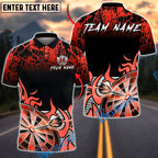 BlueJose Darts Tribal Flame Dartboard Impact Multicolor Options Personalized Name Shirt (4 Colors)