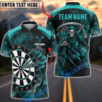 BlueJose Darts Grim Reaper Triple Bulleyes Personalized Name, Team Name Unisex Shirt (4 Colors)