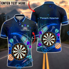 BlueJose Darts Neon Galaxy Dartboard Personalized Name, Team Name Unisex Shirt (4 Colors)
