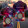 BlueJose Darts Neon Galaxy Dartboard Personalized Name, Team Name Unisex Shirt (4 Colors)