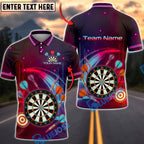 BlueJose Darts Neon Galaxy Dartboard Personalized Name, Team Name Unisex Shirt (4 Colors)