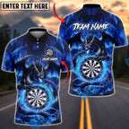 BlueJose Darts Dragon Fire Fantasy Art Personalized Name, Team Name Unisex Shirt (4 Colors)