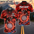 BlueJose Darts Dragon Fire Fantasy Art Personalized Name, Team Name Unisex Shirt (4 Colors)