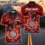 BlueJose Darts Dragon Fire Fantasy Art Personalized Name, Team Name Unisex Shirt (4 Colors)