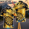 BlueJose Darts Gold Grunge Dartboard Graphic Personalized Name, Team Name Unisex Shirt (6 Colors)