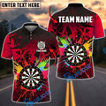 BlueJose Darts Color Splash Dartboard Graphic Personalized Name, Team Name Unisex Shirt (4 Colors)