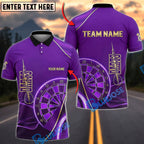 BlueJose Darts Neon Dartboard Modern Sports Personalized Name, Team Name Unisex Shirt (4 Colors)