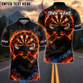 BlueJose Darts Fire Smoking Bull Dartboard Graphic Personalized Name, Team Name Unisex Shirt (4 Colors)