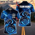 BlueJose Darts Thunder Dragon Sit On Dartboard Personalized Name, Team Name Unisex Shirt (4 Colors)