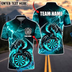 BlueJose Darts Thunder Dragon Sit On Dartboard Personalized Name, Team Name Unisex Shirt (4 Colors)