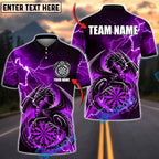 BlueJose Darts Thunder Dragon Sit On Dartboard Personalized Name, Team Name Unisex Shirt (4 Colors)