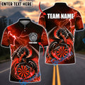 BlueJose Darts Thunder Dragon Sit On Dartboard Personalized Name, Team Name Unisex Shirt (4 Colors)