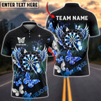 BlueJose Darts Butterfly Wing Dartboard Personalized Name, Team Name Unisex Shirt (4 Colors)