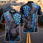 BlueJose Darts Grunge Dartboard Sports Design Personalized Name, Team Name Unisex Shirt (6 Colors)