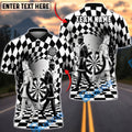 BlueJose Darts Royal King Couple Monochrome Chess Art Personalized Name Shirt