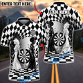 BlueJose Darts Royal Queen Couple Monochrome Chess Art Personalized Name Shirt