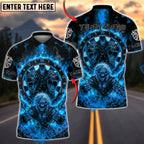 BlueJose Darts Skull Hellhound Flaming Dartboard Gothic Horror Personalized Name, Team Name Unisex Shirt (4 Colors)