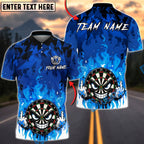 BlueJose Darts Flame Evil Dartboard Personalized Name, Team Name Unisex Shirt (4 Colors)