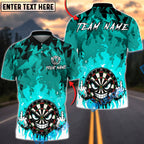 BlueJose Darts Flame Evil Dartboard Personalized Name, Team Name Unisex Shirt (4 Colors)