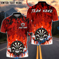 BlueJose Darts Flame Evil Dartboard Personalized Name, Team Name Unisex Shirt (4 Colors)