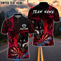 BlueJose Darts Flame Flower Wolf Dartboard Personalized Name, Team Name Unisex Shirt (4 Colors)