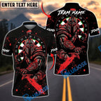 BlueJose Darts Dartboard Spartan Warrior Blood Slash Personalized Name, Team Name Unisex Shirt (4 Colors)