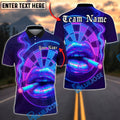 BlueJose Darts Neon Lips Smoke Personalized Name, Team Name Unisex Shirt (4 Colors)