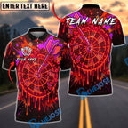 BlueJose Darts Neon Graffiti Dartboard Splash Personalized Name, Team Name Unisex Shirt (4 Colors)