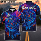 BlueJose Darts Neon Graffiti Dartboard Splash Personalized Name, Team Name Unisex Shirt (4 Colors)