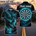 BlueJose Darts Wolf Head Fire Eye Dartboard Personalized Name, Team Name Unisex Shirt (4 Colors)