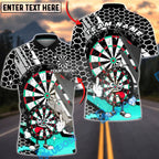 BlueJose Darts Cartoon Dartboard Honeycomb Pattern Multicolor Options Personalized Name Shirt (4 Colors)