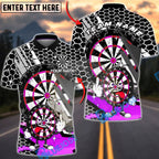 BlueJose Darts Cartoon Dartboard Honeycomb Pattern Multicolor Options Personalized Name Shirt (4 Colors)