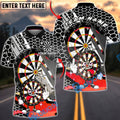 BlueJose Darts Cartoon Dartboard Honeycomb Pattern Multicolor Options Personalized Name Shirt (4 Colors)