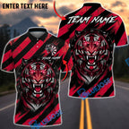 BlueJose Darts Tiger Black Stripes Multicolor Options Personalized Name Shirt (4 Colors)