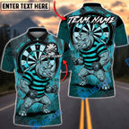 BlueJose Darts Rhino Grunge Street Art Multicolor Options Personalized Name Shirt (4 Colors)