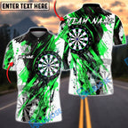 BlueJose Darts Black Abstract Dartboard Splash Customized Name, Team Name 3D Shirt (4 Colors)
