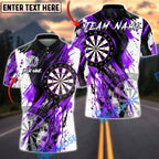 BlueJose Darts Black Abstract Dartboard Splash Customized Name, Team Name 3D Shirt (4 Colors)