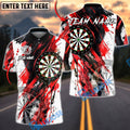 BlueJose Darts Black Abstract Dartboard Splash Customized Name, Team Name 3D Shirt (4 Colors)
